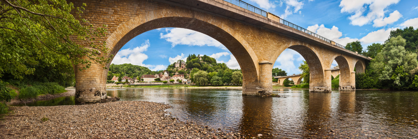 Herve Sentucq - Limeuil et ses deux ponts (sur la Dordogne et la Vézère)