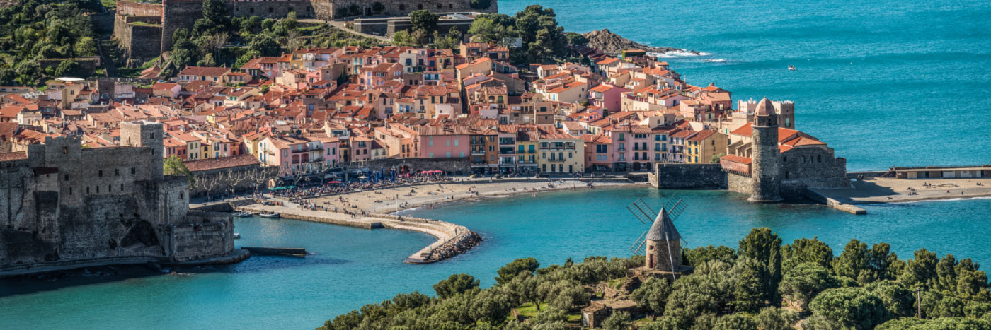 Herve Sentucq - Collioure vu des hauteurs du Fort Saint Elme, Côte Vermeille